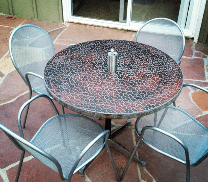 concrete patio table