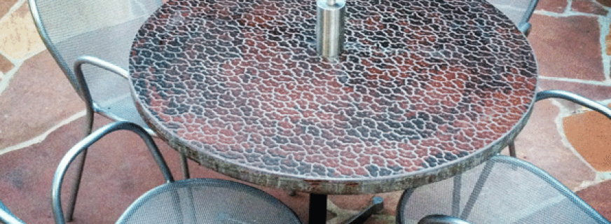 concrete patio table