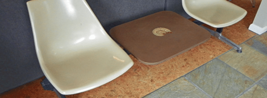 repurposed Eames tandem bench