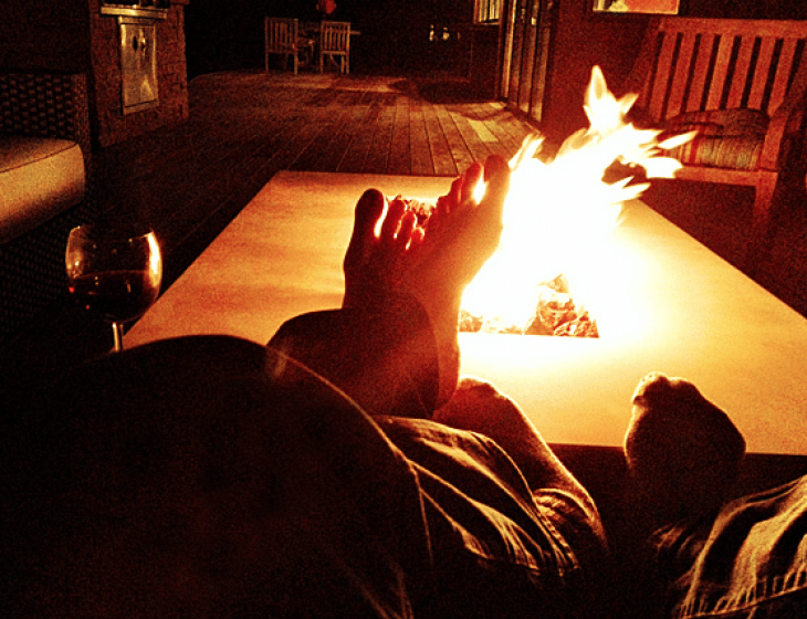 Wild Plum circle concrete fire feature