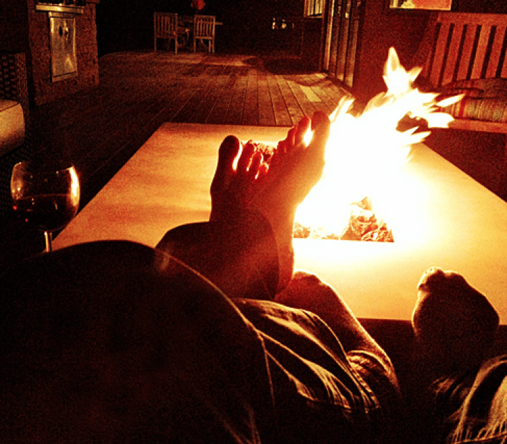 Wild Plum circle concrete fire feature