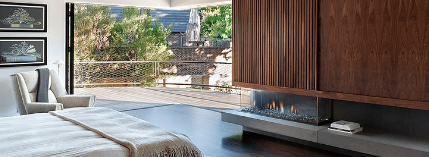 Circle Drive concrete fireplace