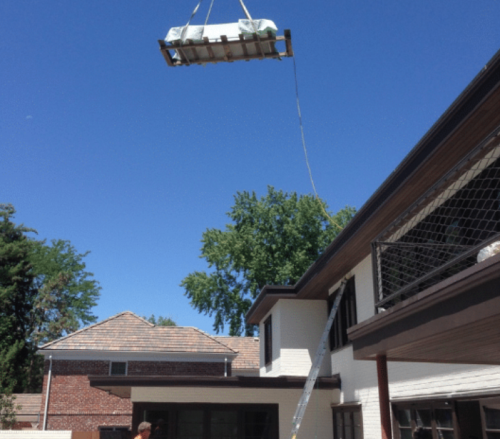 concrete firepit crane install