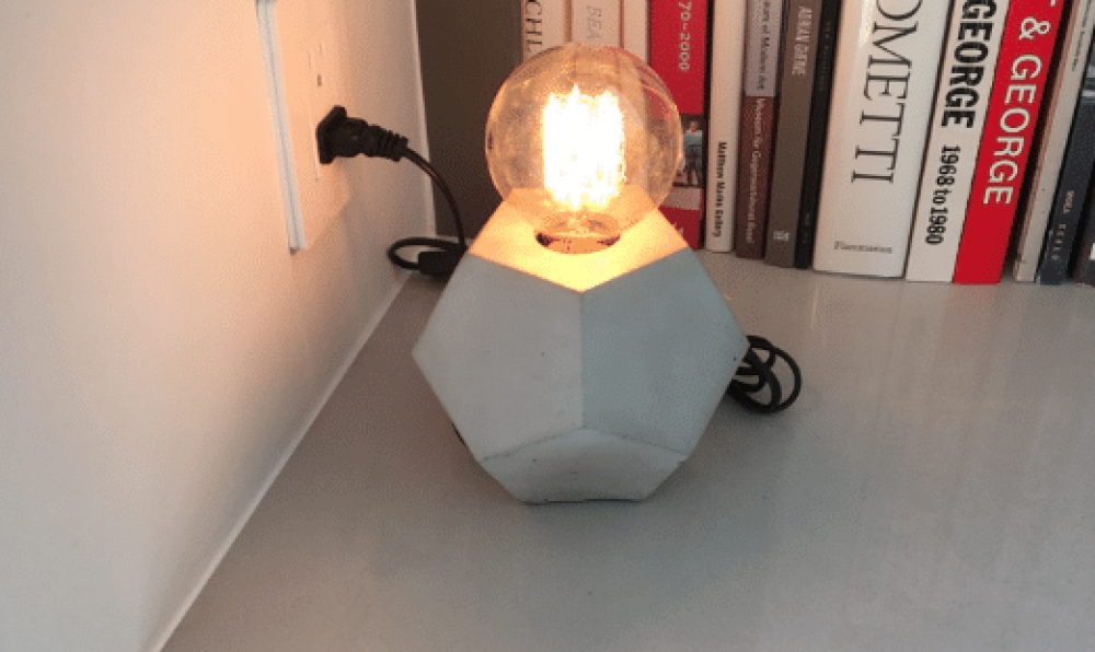 geometric concrete table lamp