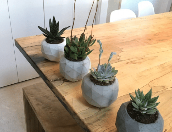 Geometric concrete planters