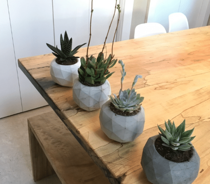 Geometric concrete planters