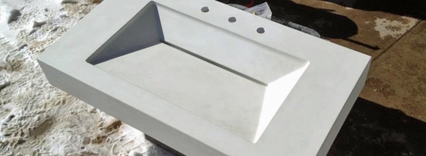 White concrete sink