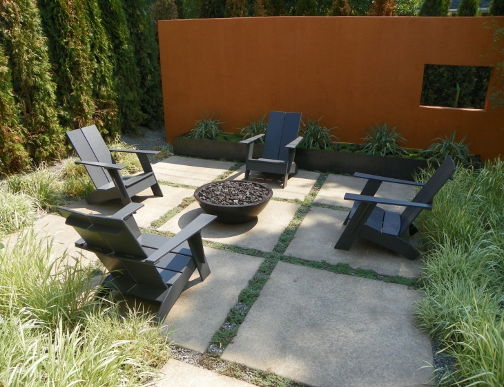 Zen concrete fire pit