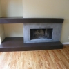 gray and brown concrete freplace