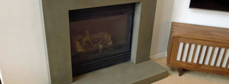 Longmont concrete fireplace surround
