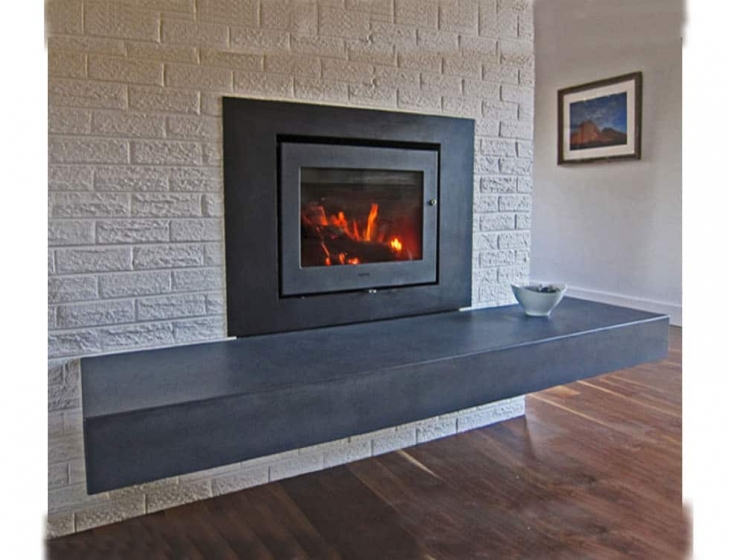 floating concrete hearth