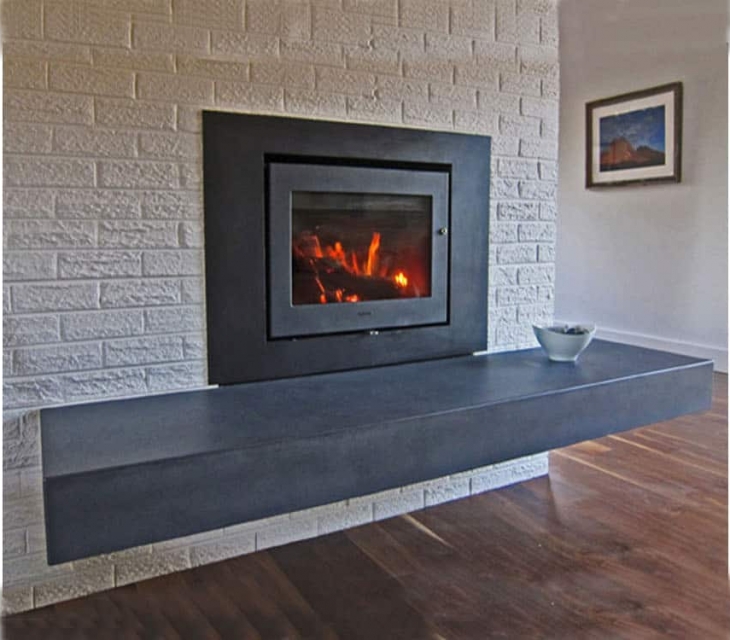 floating concrete hearth