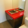 orange concrete sink
