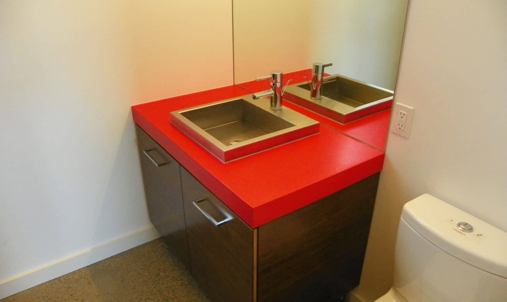 orange concrete sink