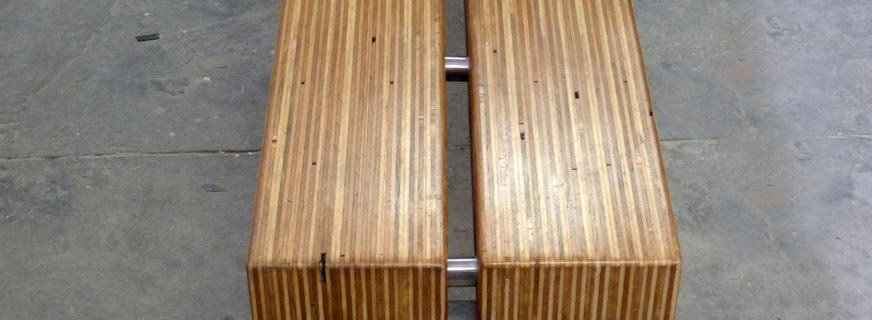 concrete and wood bench
