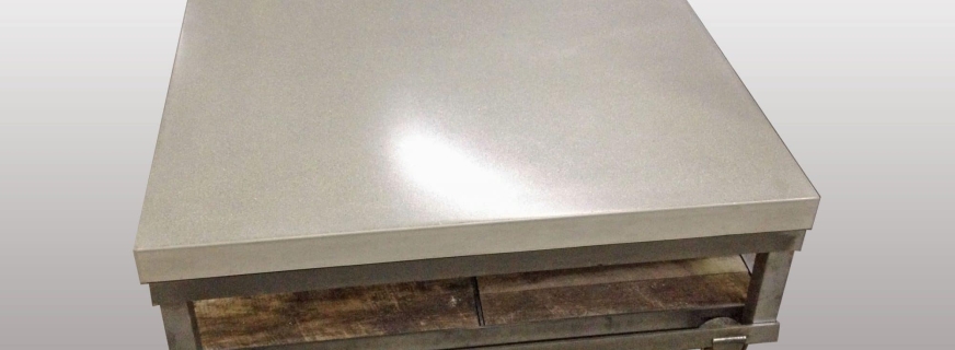 concrete and reclaimed wood