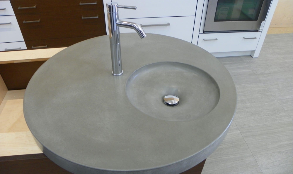 round concrete sink