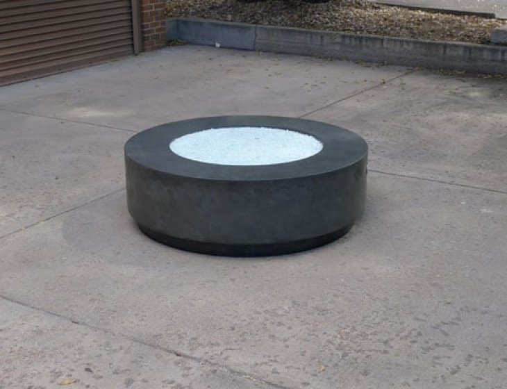 circular concrete fire pit
